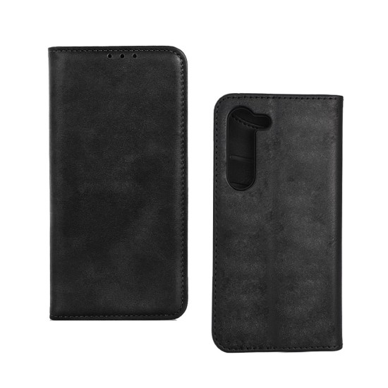 Capa Flip de Couro com Bolso Interno para Samsung Galaxy S23 Preto